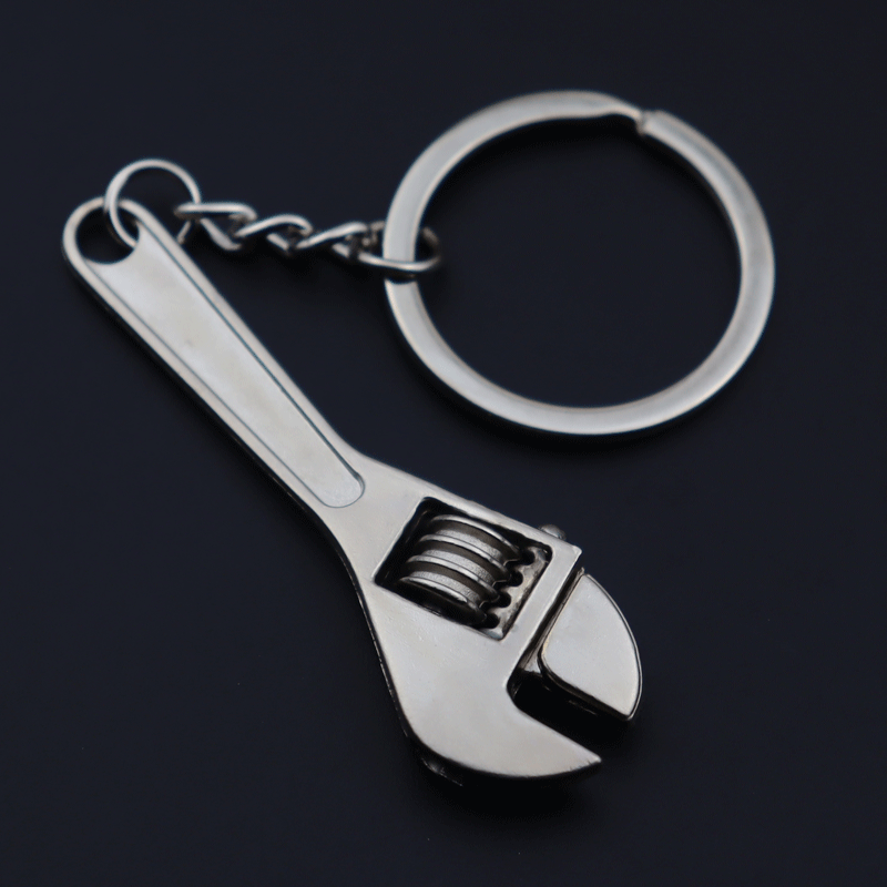 Wholesale Metal adjustable mini wrench Car keychain pendant